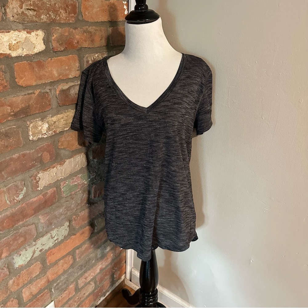 lululemon athletica Heathered Black V-Neck Tee